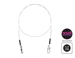 Fluorokarbon előke BOMB! forgóval és kapoccsal - 2db/15cm/5kg