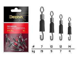 Delphin FDR Quicker Csavarodás mentes gyors forgókapocs / 10db - #14/4kg