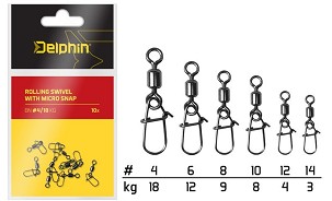Rolling swivel with micro snap / 10db - 10/8kg