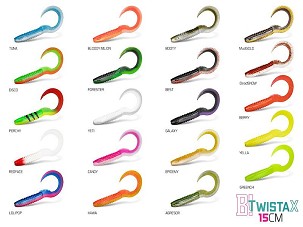 Top mix Gumihal Delphin TwistaX Eeltail UVs / 5db - 15cm/Perchy + Candy + Booty + Redface + Firedot