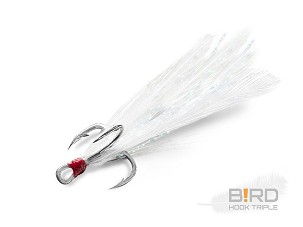 Delphin B!RD Hook TRIPLE / 3db - fehér tollak #6