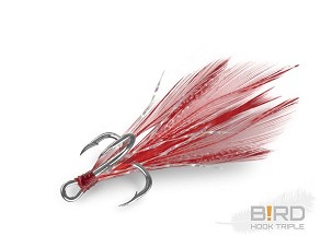 Delphin B!RD Hook TRIPLE / 3db - piros tollak #4