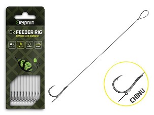 Delphin Braided Sting Feeder Rig / 10db - 12cm/0,20mm/Chinu #6