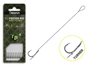 Delphin Braided Sting Feeder Rig / 10db - 8cm/0,14mm/Turner #8